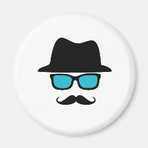 Moustache en verre de chapeau magnets