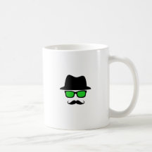 Moustache en verre de chapeau mugs