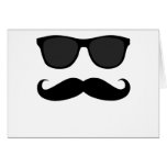 Moustache et cadeau noirs d'humeur de lunettes de  carte de vœux