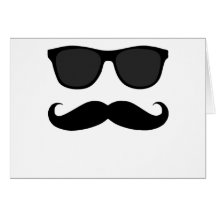Moustache et cadeau noirs d'humeur de lunettes de  carte de vœux