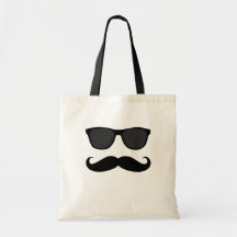 Moustache et cadeau noirs d'humeur de lunettes de  sac en toile