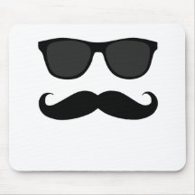 Moustache et cadeau noirs d'humeur de lunettes de  tapis de souris