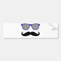 Moustache et humeur bleue de lunettes de soleil adhésif pour voiture