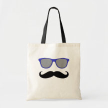 Moustache et humeur bleue de lunettes de soleil sac fourre-tout