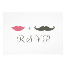 Moustache et lèvres élégantes RSVP Faire-part