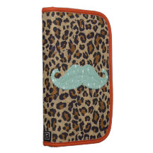 Moustache et poster de animal verts turquoises drô agenda folio