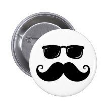 Moustache et visage drôles de lunettes de soleil badge