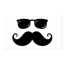 Moustache et visage drôles de lunettes de soleil modèles de cartes de visite