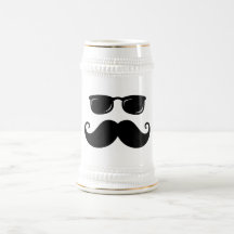 Moustache et visage drôles de lunettes de soleil mug à café