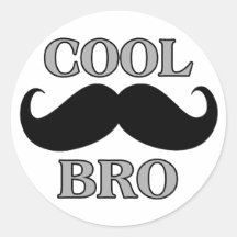 Moustache fraîche Bro Autocollants