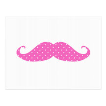 Moustache Girly de pois de roses indien drôles Cartes Postales