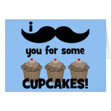 Moustache I vous pour quelques petits gâteaux Cartes