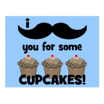 Moustache I vous pour quelques petits gâteaux Carte Postale