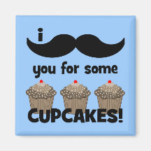 Moustache I vous pour quelques petits gâteaux Magnets Pour Réfrigérateur