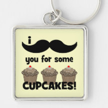 Moustache I vous pour quelques petits gâteaux Porte-clé