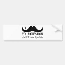 Moustache I vous une question Adhésif Pour Voiture