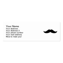 Moustache noire carte de visite