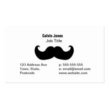 Moustache noire cartes de visite personnelles