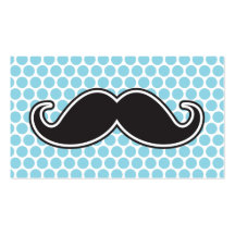Moustache noire de guidon sur le motif de point bl carte de visite