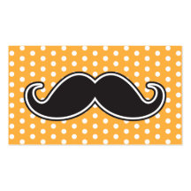 Moustache noire de guidon sur le pois orange modèle de carte de visite
