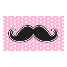 Moustache noire de guidon sur le pois rose girly carte de visite