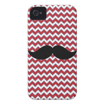 Moustache noire drôle à la mode de guidon, dos de  coque iPhone 4 Case-Mate