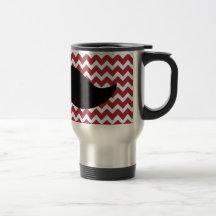 Moustache noire drôle à la mode de guidon, dos de  tasse