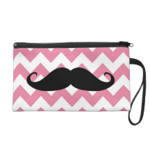 Moustache noire drôle et motif rose de Chevron Dragonnes