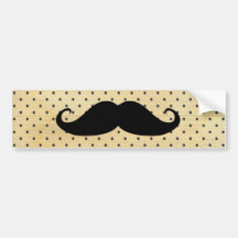Moustache noire drôle sur le pois jaune vintage adhésifs pour voiture