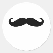 Moustache noire ou moustache noire pour des cadeau adhésif rond