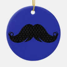Moustache noire sur l'arrière - plan bleu décorations pour sapins de noël
