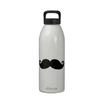 Moustache noire vintage drôle bouteilles d'eau réutilisables
