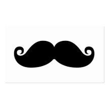 Moustache noire vintage drôle carte de visite