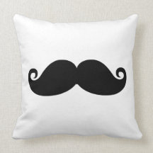 Moustache noire vintage drôle coussin