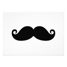 Moustache noire vintage drôle invitation personnalisée
