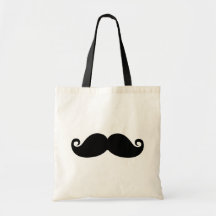 Moustache noire vintage drôle sac fourre-tout