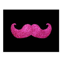 Moustache rose de Bling (graphique de scintillemen Cartes Postales