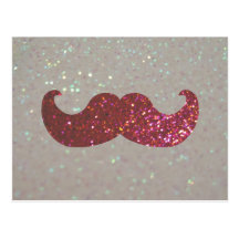 Moustache rose de Bling (graphique de scintillemen Cartes Postales