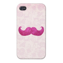 Moustache rose de Bling (graphique de scintillemen Coque iPhone 4/4S