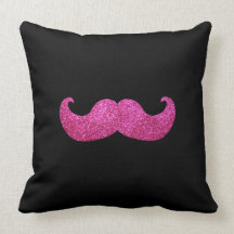 Moustache rose de Bling (graphique de scintillemen Oreiller