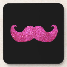 Moustache rose de Bling (graphique de scintillemen Dessous-de-verre