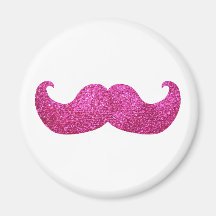 Moustache rose de Bling (graphique de scintillemen Magnets Pour Réfrigérateur