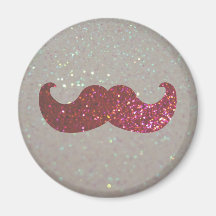 Moustache rose de Bling (graphique de scintillemen Aimant Pour Réfrigérateur