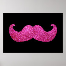Moustache rose de Bling (graphique de scintillemen Posters