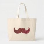 Moustache rose de Bling (graphique de scintillemen Sacs En Toile