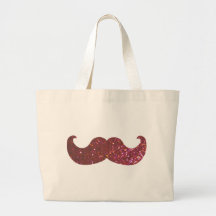 Moustache rose de Bling (graphique de scintillemen Sacs En Toile