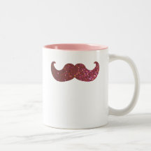 Moustache rose de Bling (graphique de scintillemen Tasse