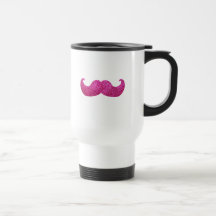 Moustache rose de Bling (graphique de scintillemen Tasse