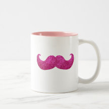 Moustache rose de Bling (graphique de scintillemen Tasse