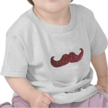 Moustache rose de Bling (graphique de scintillemen T-shirts